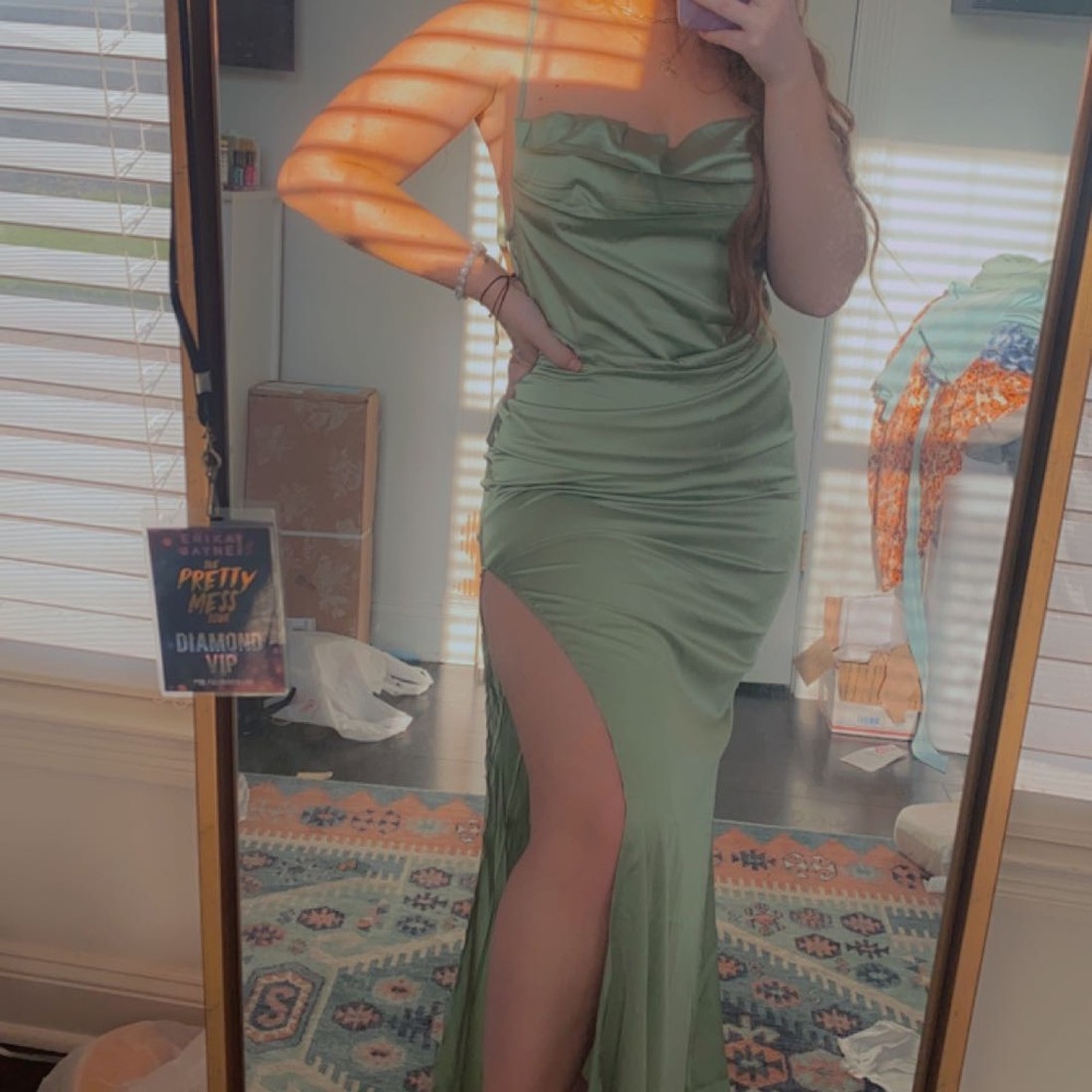 NWT sage green slip dress